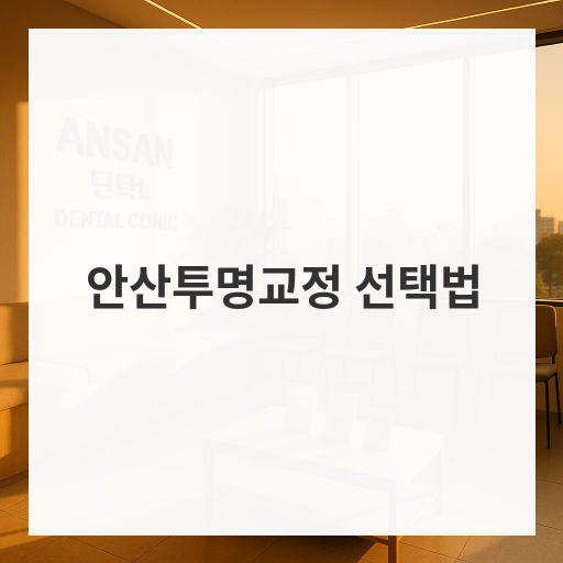 안산투명교정 선택법